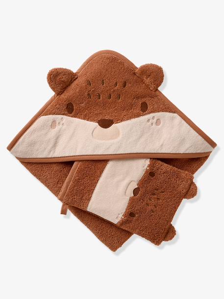 Cape de bain et gant HÉRISSON rouille - vertbaudet enfant 