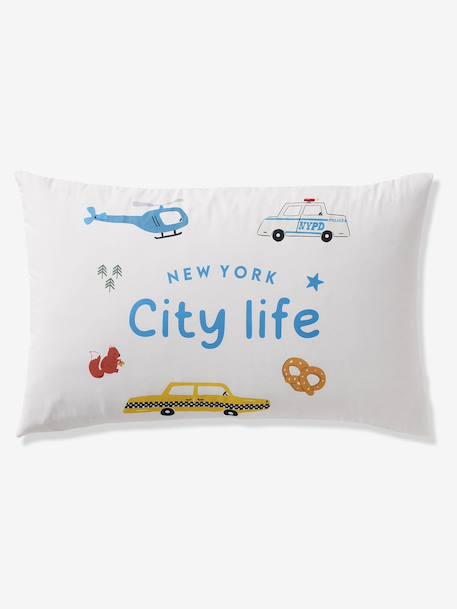 Parure housse de couette + taie d'oreiller enfant avec coton recyclé VARSITY carreaux bleu - vertbaudet enfant 