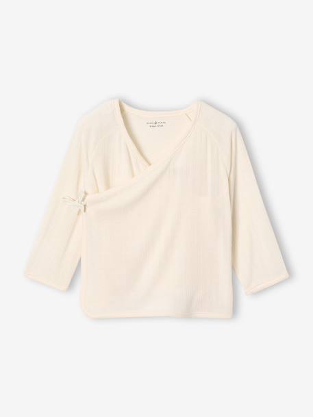 Kit naissance 5 pièces : brassière + pantalon + bonnet + gants + pochon écru - vertbaudet enfant 