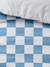Parure housse de couette + taie d'oreiller enfant avec coton recyclé VARSITY carreaux bleu - vertbaudet enfant 
