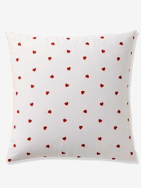 Parure housse de couette enfant et taie d'oreiller COEURS blanc imprimé - vertbaudet enfant 