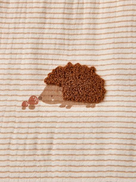 Gigoteuse en gaze de coton HÉRISSON rayé beige - vertbaudet enfant 