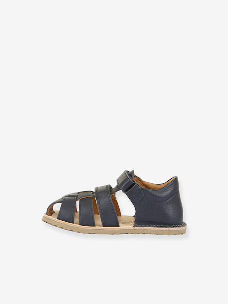 Gesloten blotevoetensandalen voor kinderen BAREFOOT FLEXY AVI FRODDO lichtgrijs+marineblauw - vertbaudet enfant 