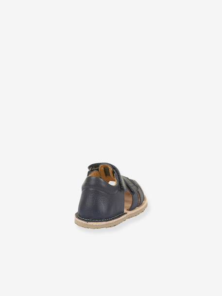 Sandales pieds nus fermées pour enfants BAREFOOT FLEXY AVI froddo gris clair+marine - vertbaudet enfant 