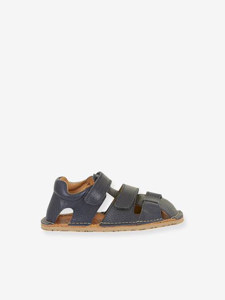 Sandales pieds nus fermées pour enfants BAREFOOT FLEXY AVI froddo gris clair+marine - vertbaudet enfant 