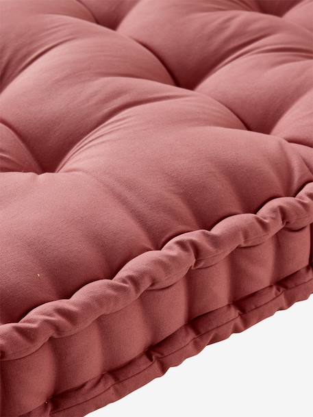 Matras in futon-stijl grijsblauw+kaneel+roze (poederkleur)+rozen+saliegroen - vertbaudet enfant 