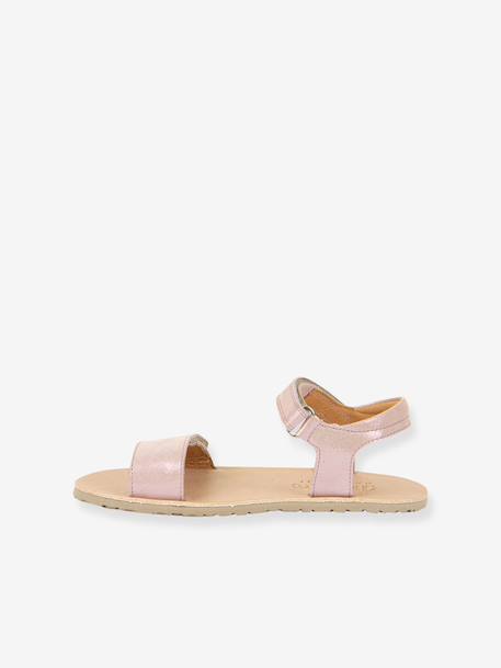 Barefootsandalen voor meisjes BAREFOOT FLEXY LIA FRODDO goud+marineblauw+rozen - vertbaudet enfant 
