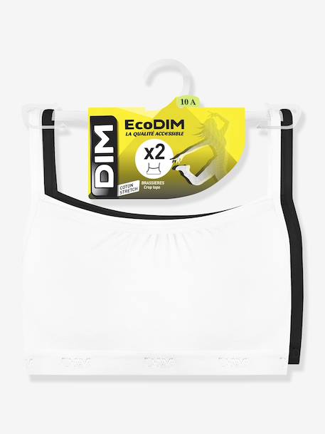Set van 2 beha's voor meisjes Les Pockets Ecodim rozen+zwart - vertbaudet enfant 