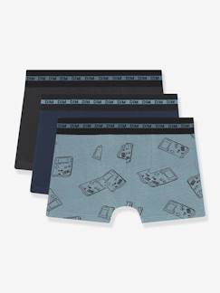 -Set van 3 boxershorts voor jongens met gameboy-motief van Ecodim