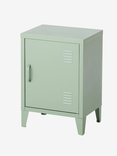 Table de chevet 1 porte en métal rose+vert - vertbaudet enfant 