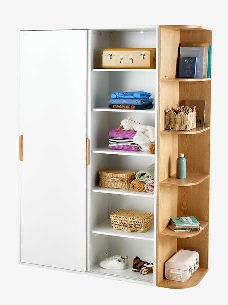 Kast met 2 schuifdeuren + bibliotheek JAPI wit - vertbaudet enfant 