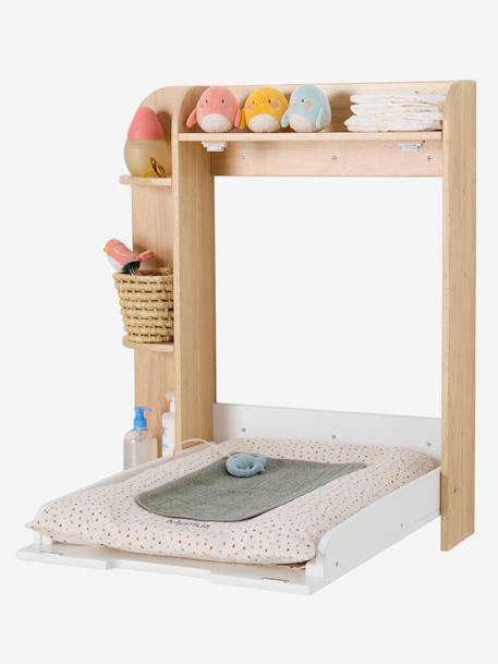 Table à langer murale avec rangement bois - vertbaudet enfant 