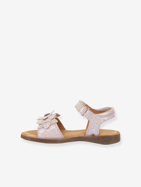 Leren sandalen voor meisjes LORE FLOWERS FRODDO blauw+donkerblauw+goud+goudroze+lavendel+rood+rouge+terracottategel - vertbaudet enfant 
