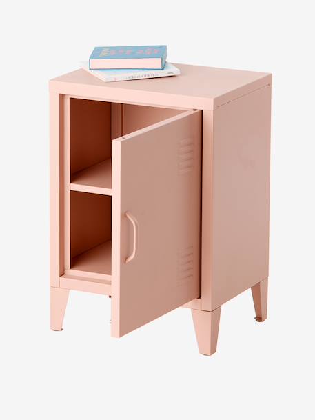 Table de chevet 1 porte en métal rose+vert - vertbaudet enfant 
