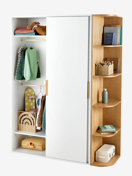Kast met 2 schuifdeuren + bibliotheek JAPI wit - vertbaudet enfant 