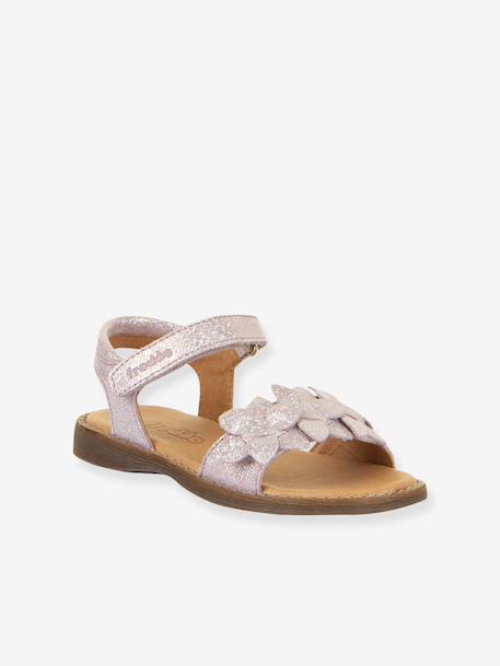 Leren sandalen voor meisjes LORE FLOWERS FRODDO blauw+donkerblauw+goud+goudroze+lavendel+rood+rouge+terracottategel - vertbaudet enfant 