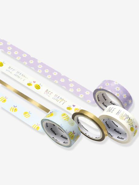 Set van 4 Washi linten met Hotfoil effect BEES FOLIA meerkleurig - vertbaudet enfant 