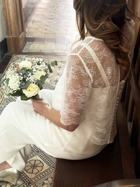 Top en crêpe collection mariage écru - vertbaudet enfant 