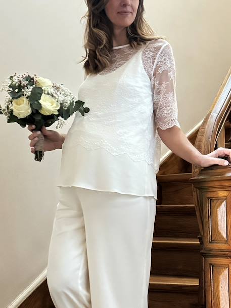 Blouse de mariée en dentelle grossesse ou femme collection mariage écru - vertbaudet enfant 