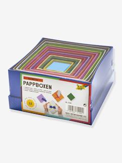 Chambre et rangement-Rangement-Bac, boite, panier de rangement-Set de 12 boîtes en carton RAINBOW folia, carrées
