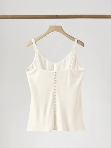Top van crêpe capsulecollectie bruiloft ENVIE DE FRAISE ecru - vertbaudet enfant 