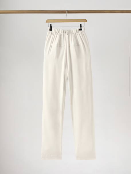 Wijde broek in crêpe capsulecollectie bruiloft ENVIE DE FRAISE ecru - vertbaudet enfant 