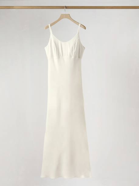 Jurk van crêpe capsulecollectie bruiloft ENVIE DE FRAISE ecru - vertbaudet enfant 