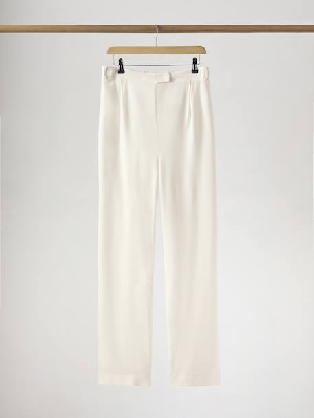 Wijde broek in crêpe capsulecollectie bruiloft ENVIE DE FRAISE ecru - vertbaudet enfant 