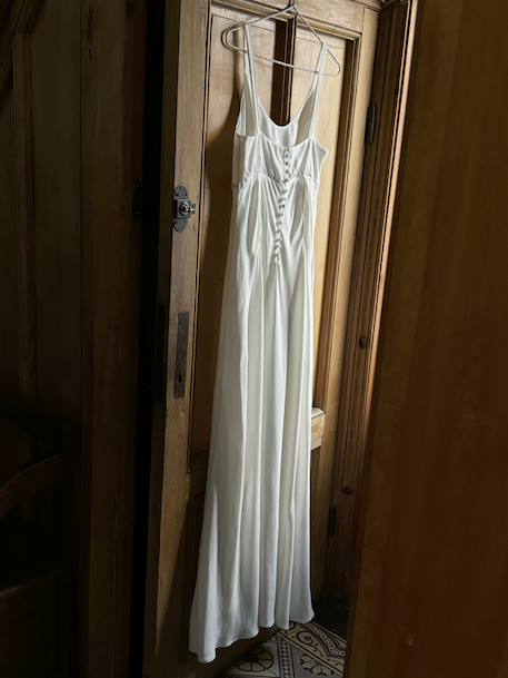 Jurk van crêpe capsulecollectie bruiloft ENVIE DE FRAISE ecru - vertbaudet enfant 