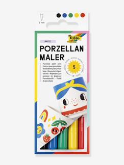 Speelgoed-Creatieve activiteiten-Tekenen en schilderen-Set van 5 viltstiften voor porselein BASIC FOLIA 