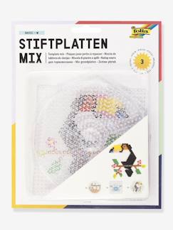 Jouet-Activités artistiques-Perles, mode et coffrets créatifs-Set de 3 plaques à picots pour perles à repasser BASIC MEDIUM folia