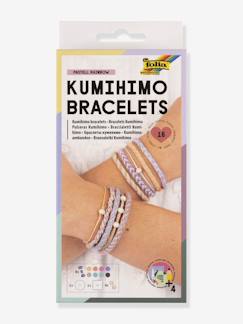 Jouet-Activités artistiques-Perles, mode et coffrets créatifs-Set de bricolage Bracelets Kumihimo PASTEL RAINBOW folia, 16 pièces