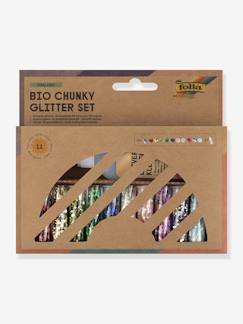 Jouet-Activités artistiques-Perles, mode et coffrets créatifs-Set de 10 Chunky BIO Glitter folia avec colle