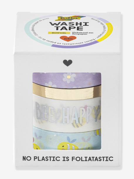 Set van 4 Washi linten met Hotfoil effect BEES FOLIA meerkleurig - vertbaudet enfant 