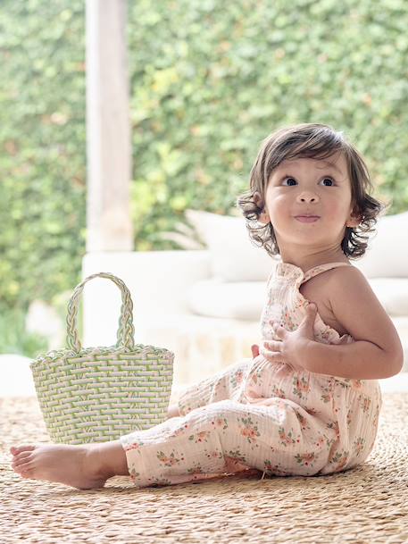 Ruime katoenen babyromper lichtroze - vertbaudet enfant 