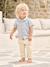 Chemise manches courtes maille fantaisie bébé bleu grisé - vertbaudet enfant 