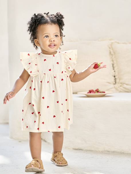 Babyjurk in seersucker vanille - vertbaudet enfant 