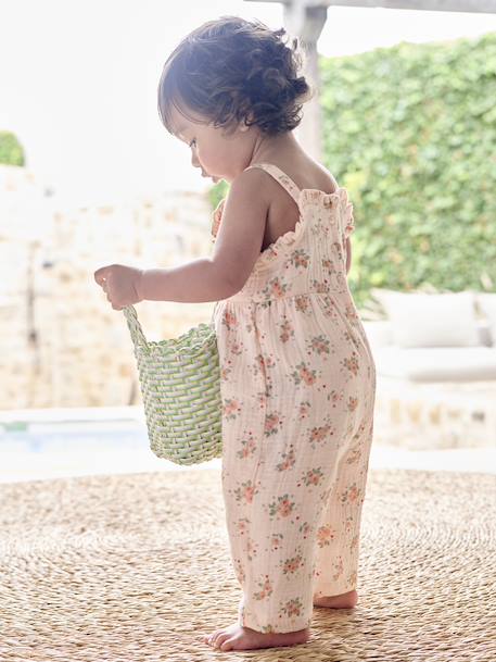 Ruime katoenen babyromper lichtroze - vertbaudet enfant 