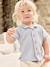 Chemise manches courtes maille fantaisie bébé bleu grisé - vertbaudet enfant 