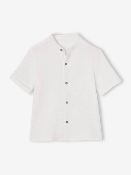 Garçon-Chemise garçon gaze de coton col mao