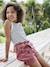 Meisjessweater in ribstof beige+blauw, gestreept+ecru+saliegroen - vertbaudet enfant 