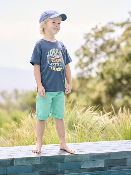 Jongensshirt met grafische motieven ecru+nachtblauw - vertbaudet enfant 