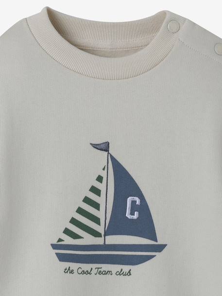 Sweater zeilboot baby biologisch katoen CYRILLUS ecru - vertbaudet enfant 