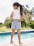 Gestreepte paperbag meisjesshort blauw, gestreept - vertbaudet enfant 