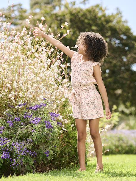 Jumpsuit voor meisjes lichtroze - vertbaudet enfant 
