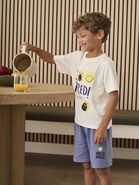Pyjashort Smiley World so tired bleu chambray - vertbaudet enfant 
