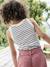 Débardeur fille en côtes beige+écru+rayé bleu+vert sauge - vertbaudet enfant 
