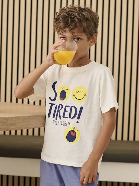 Pyjashort Smiley World so tired bleu chambray - vertbaudet enfant 