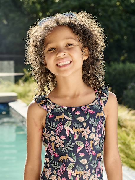 Maillot de bain 1 pièce imprimé fille Capsule famille encre - vertbaudet enfant 