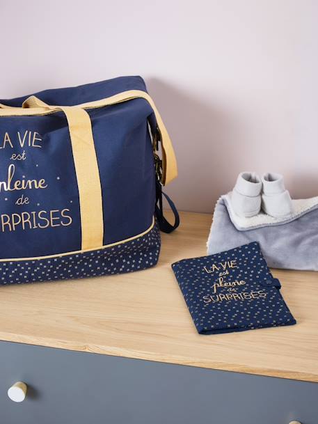 Protège-carnet de santé La vie est pleine de surprises MARINE GRISE - vertbaudet enfant 